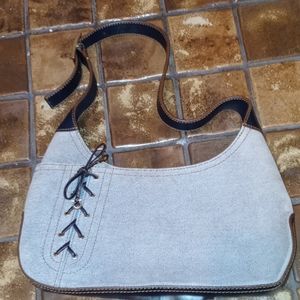 Salvatore Ferragamo tan/navy shoulder bag